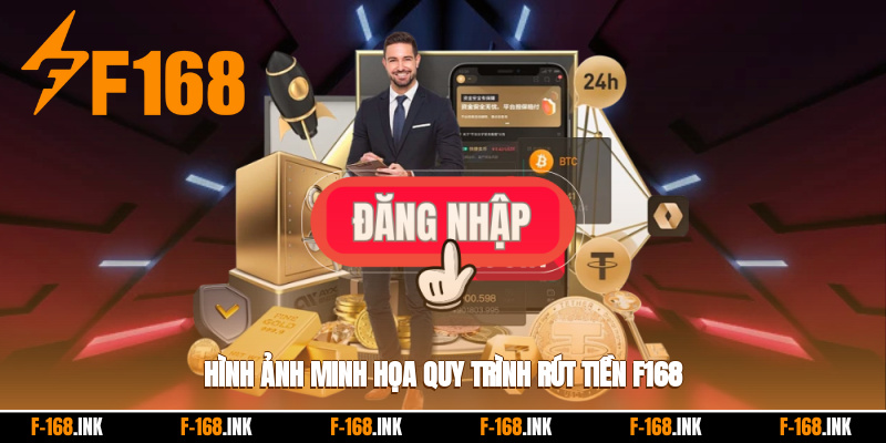 Hình ảnh minh họa quy trình rút tiền f168